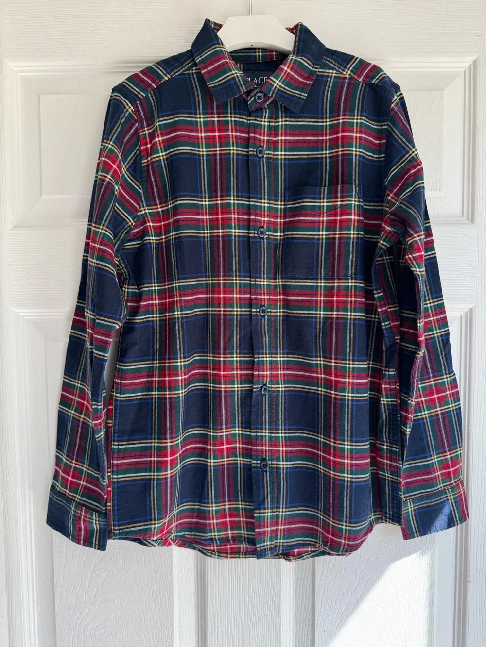 The Children's Place Boys Plaid Button-Down Shirt Sz 14